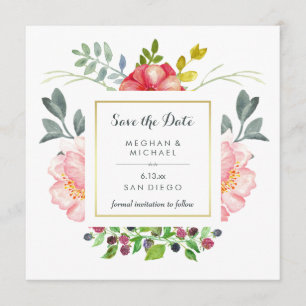 Luxe Elegante Peony Blume mit Gold Save the Date