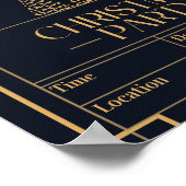 Luxe Elegante Weihnachts-Party Einladung Poster (Ecke)