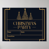 Luxe Elegante Weihnachts-Party Einladung Poster (Vorne)
