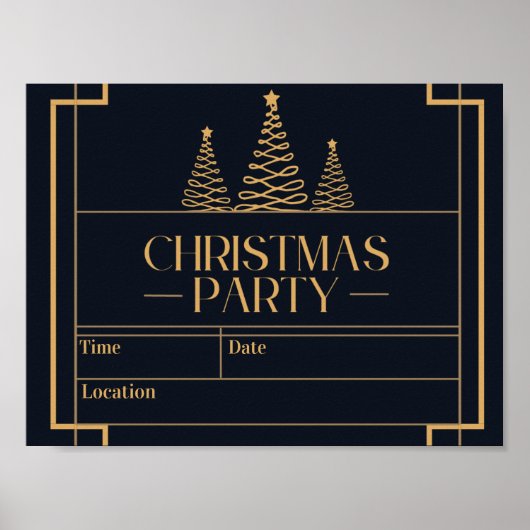 Luxe Elegante Weihnachts-Party Einladung Poster (Vorne)