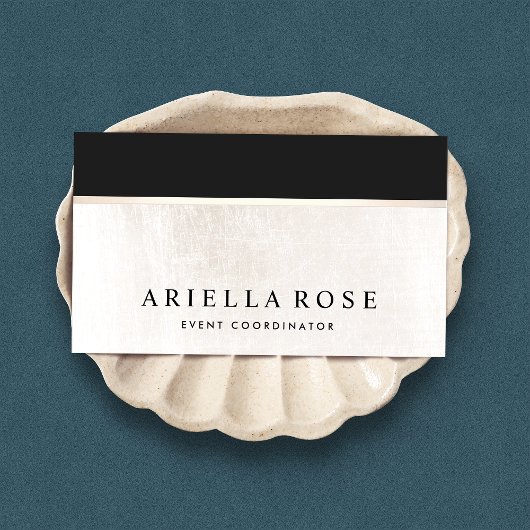 Luxe Eleganter Schwarz-Weiß-Marmor Visitenkarte