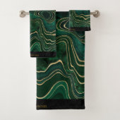 LUXE EMERALD GREEN MARBLE CUSTOM TOWEL SET (Insitu)