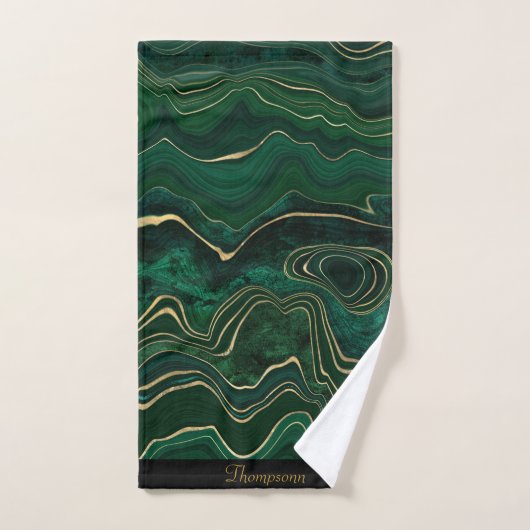 LUXE EMERALD GREEN MARBLE CUSTOM TOWEL SET (Handtuch)