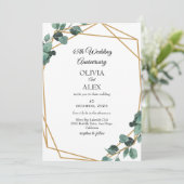 Luxe Emerald Greenery Hochzeitstag Einladung (Stehend Vorderseite)