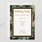 LUXE EUCALYPTUS BLACK GREEN SAGE 2 INVITATION EINLADUNG (Vorderseite)