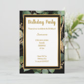LUXE EUCALYPTUS BLACK GREEN SAGE 2 INVITATION EINLADUNG (Stehend Vorderseite)