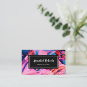 Luxe farbenfrohe Paint Swirl Visitenkarte (Stehend Vorderseite)