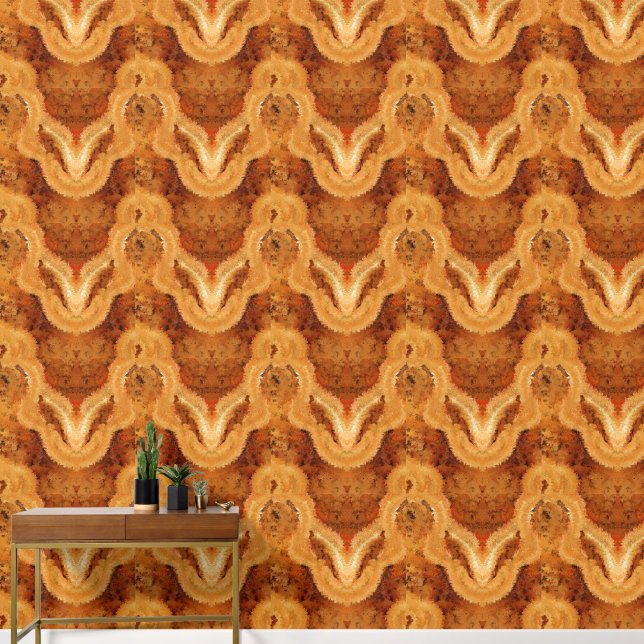 Luxe Faux Burled Wood Tapete (Hausflur)