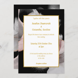 LUXE FLOING ABSTRAKTE ROSE WEDING INVITATION EINLADUNG