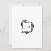 Luxe Floral Accents Monogram Wedding Einladung (Rückseite)