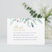 Luxe Floral Baby Shower Book Request Card Begleitkarte (Stehend Vorderseite)