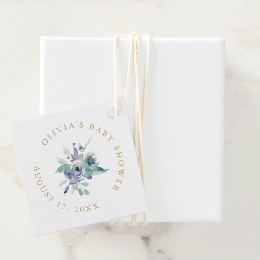 Luxe Floral Baby Shower Vielen Dank Geschenkanhänger (Beispiel)