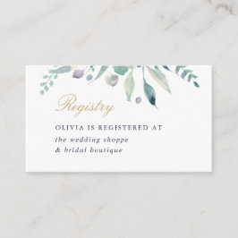 Luxe Floral Brautparty Registry Begleitkarte