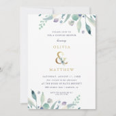 Luxe Floral Couples Dusche Einladung (Vorderseite)