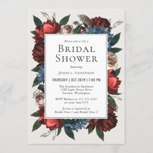 Luxe Floral Frame Brautparty Einladung