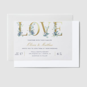 Luxe Floral Liebe Wedding Pergament Einladungen