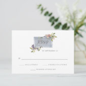Luxe Floral | Moss Green Watercolor Wedding RSVP (Stehend Vorderseite)
