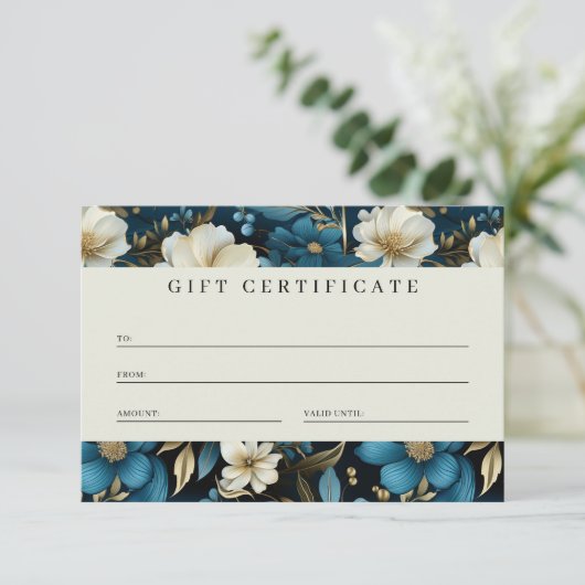Luxe Floral QR Code Geschenkgutschein (Stehend Vorderseite)