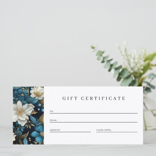 Luxe Floral QR Code Geschenkgutschein (Stehend Vorderseite)