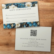 Luxe Floral QR Code Geschenkgutschein
