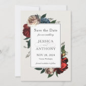 Luxe Floral Save the Date für Hochzeit (Vorderseite)