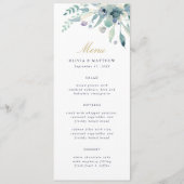 Luxe Floral Wedding Menu Card Menükarte (Vorderseite)