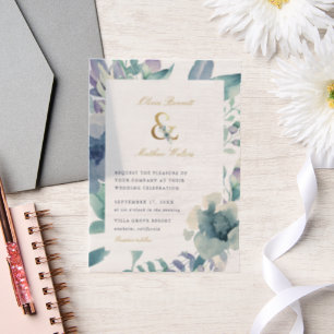 Luxe Floral Wedding Pergament Einladungen