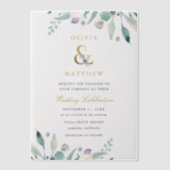 Luxe Floral Wedding Pergament Einladungen (Vorderseite)