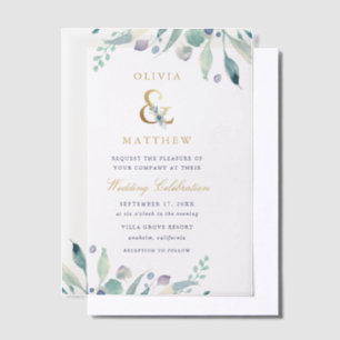 Luxe Floral Wedding Pergament Einladungen