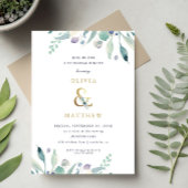 Luxe Floral Wedding Probe Dinner Einladung