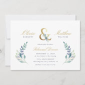 Luxe Floral Wedding Probe Dinner Einladung (Vorderseite)