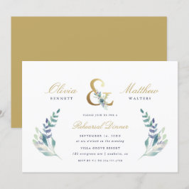 Luxe Floral Wedding Probe Dinner Einladung