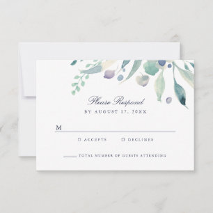 Luxe Floral Wedding RSVP Card Karte