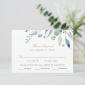 Luxe Floral Wedding RSVP Card mit Wahlmöglichkeit (Stehend Vorderseite)