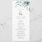 Luxe Floral Wedding Zeremony Programm (Vorderseite)