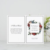 Luxe florale Rahmen für Hochzeitsprogramme (Stehend Vorderseite)