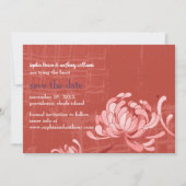 Luxe florale Red Wedding speichern das Datum Save The Date (Rückseite)