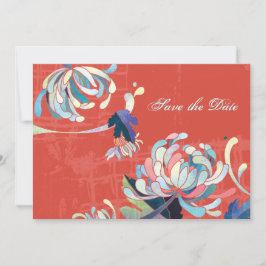 Luxe florale Red Wedding speichern das Datum Save The Date