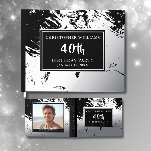 Luxe Foil Guestbook Birthday Party Foto Message Gästebuch