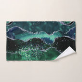 Luxe Gemstone Emerald Glitter Agate Badhandtuch Set (Handtuch)