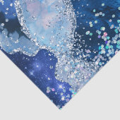 Luxe Gemstone Marble Blue Glitter Agate Seidenpapier (Detail)