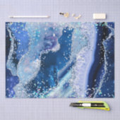 Luxe Gemstone Marble Blue Glitter Agate Seidenpapier (Handwerk)