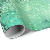 Luxe Gemstone Marble Green Glitter Agate Geschenkpapier (Rolleneckpunkt)