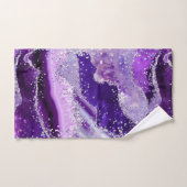 Luxe Gemstone Marble Purple Glitter Agate Badhandtuch Set (Handtuch)