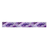 Luxe Gemstone Marble Purple Glitter Agate Satinband (Vorderseite)
