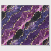 Luxe Gemstone Purple Gold Glitter Agate Geschenkpapier (Flach)