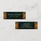 Luxe Geometric Lines Chic Texture Mini Visitenkarte (Vorne/Hinten)