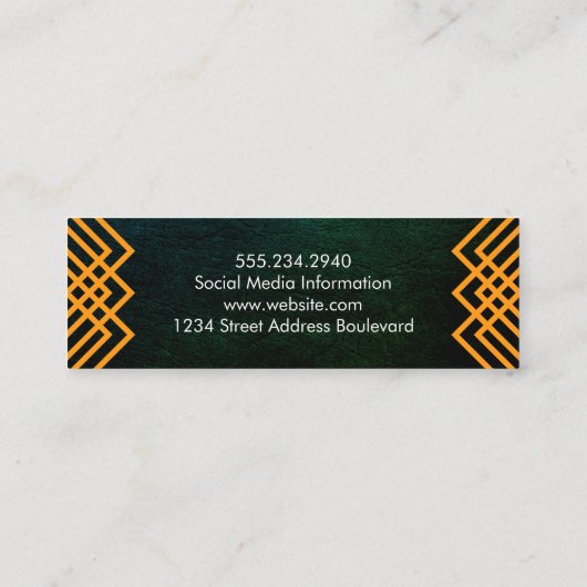 Luxe Geometric Lines Chic Texture Mini Visitenkarte (Rückseite)