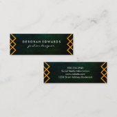 Luxe Geometric Lines Chic Texture Mini Visitenkarte (Vorne/Hinten)