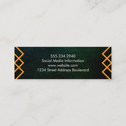 Luxe Geometric Lines Chic Texture Mini Visitenkarte (Rückseite)